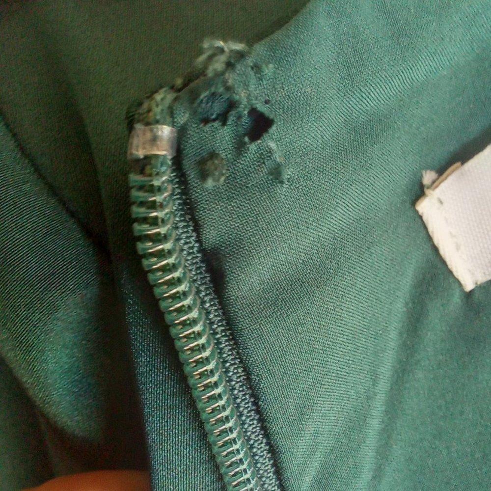 Cooper St twist front green dress, satin finish, bell sleeves (Size 8) - Picture 7 of 9